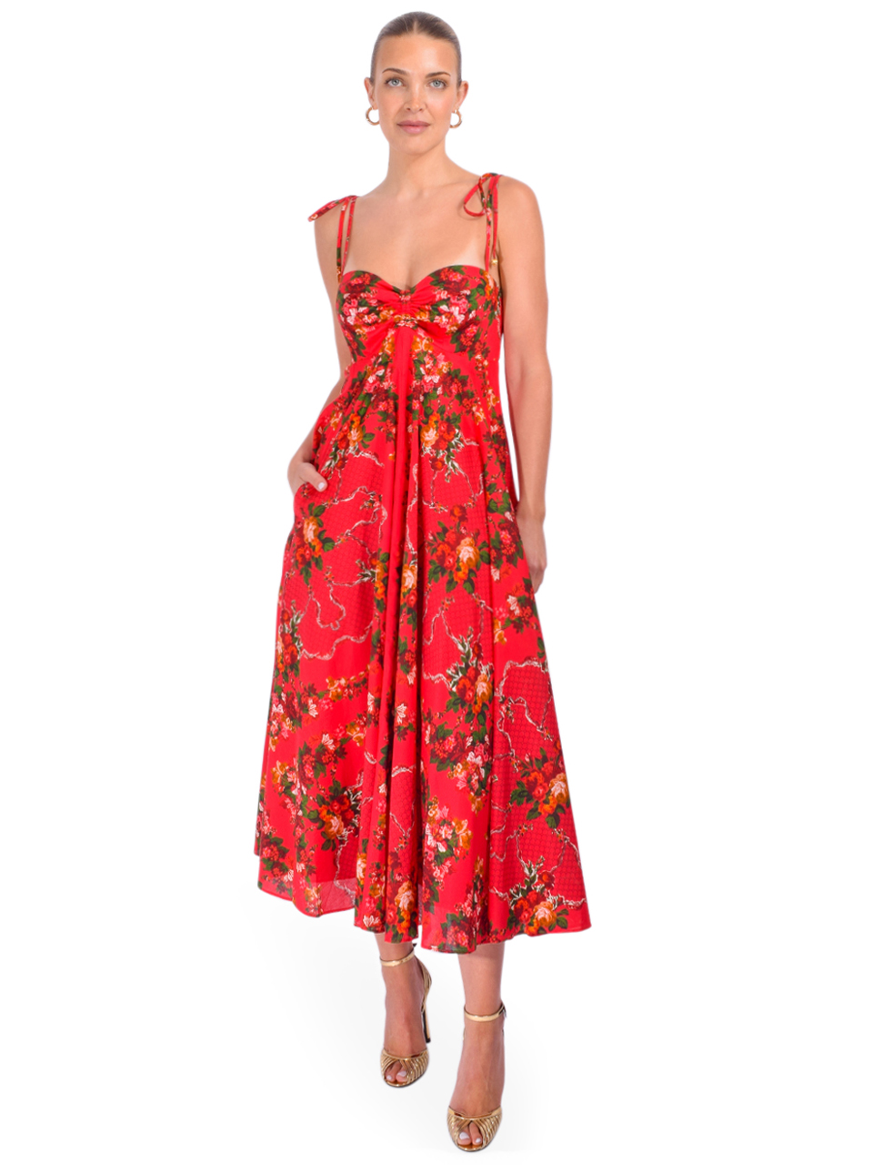 Cara Cara Sunray Dress in Gemma Scarf Pink Front View 1