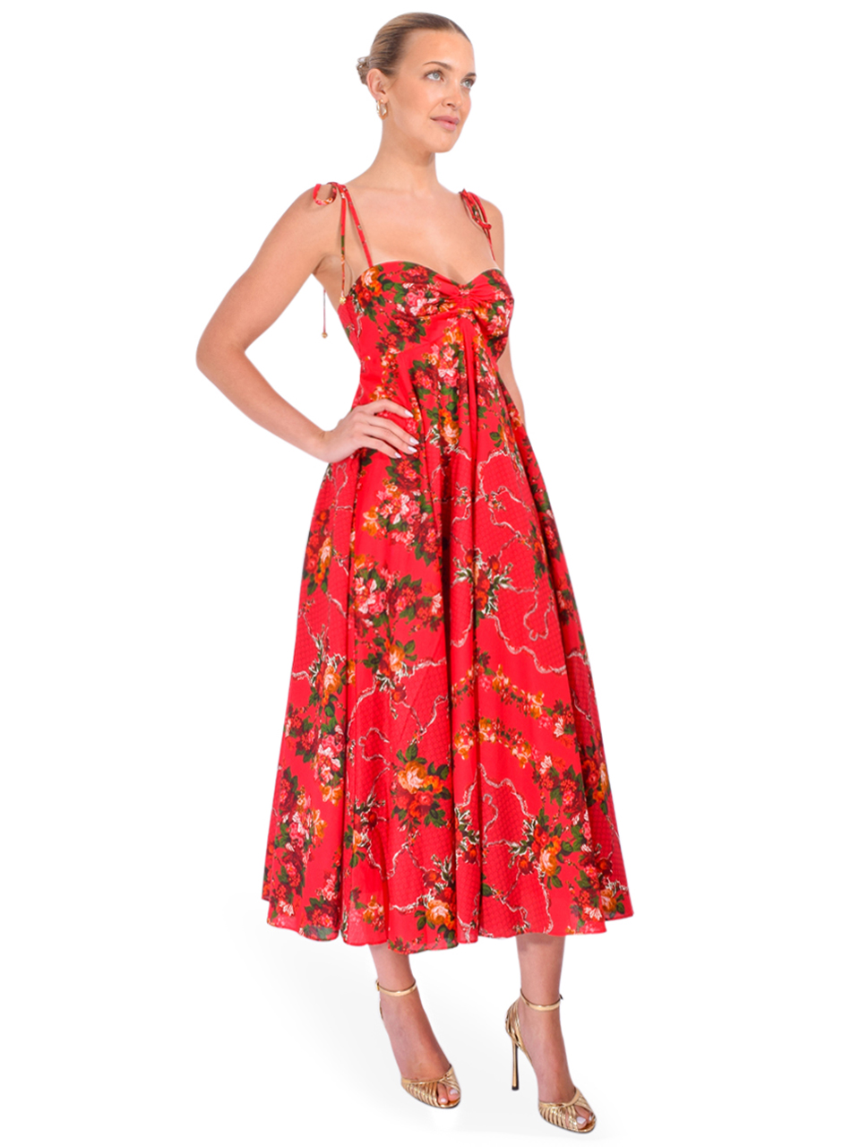 Cara Cara Sunray Dress in Gemma Scarf Pink Side View 