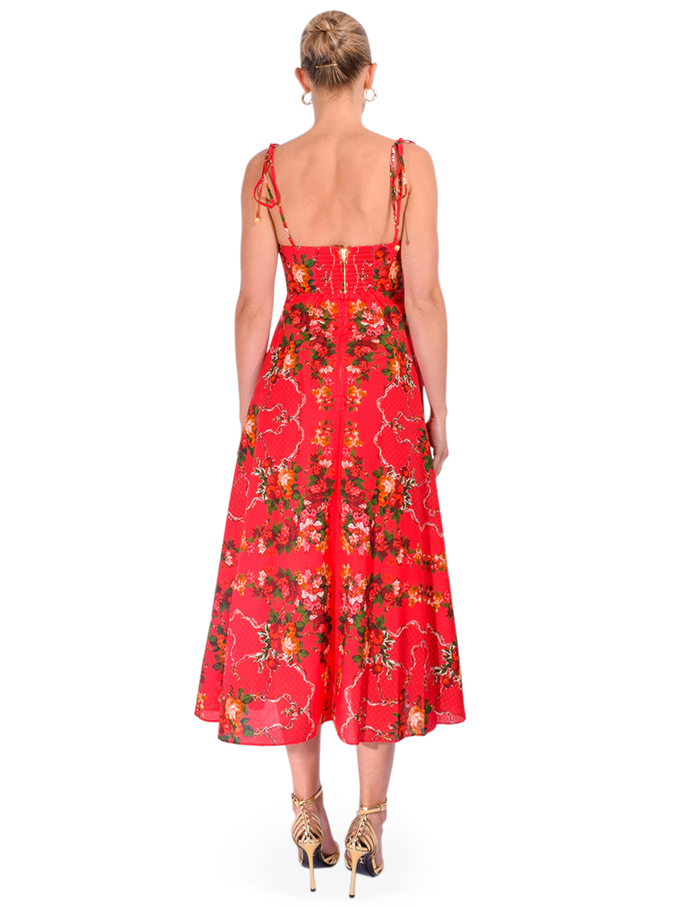 Cara Cara Sunray Dress in Gemma Scarf Pink Back View 