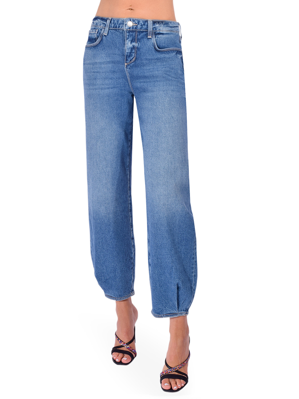 L'Agence Krista Tapered Jean in Paladino Front View 