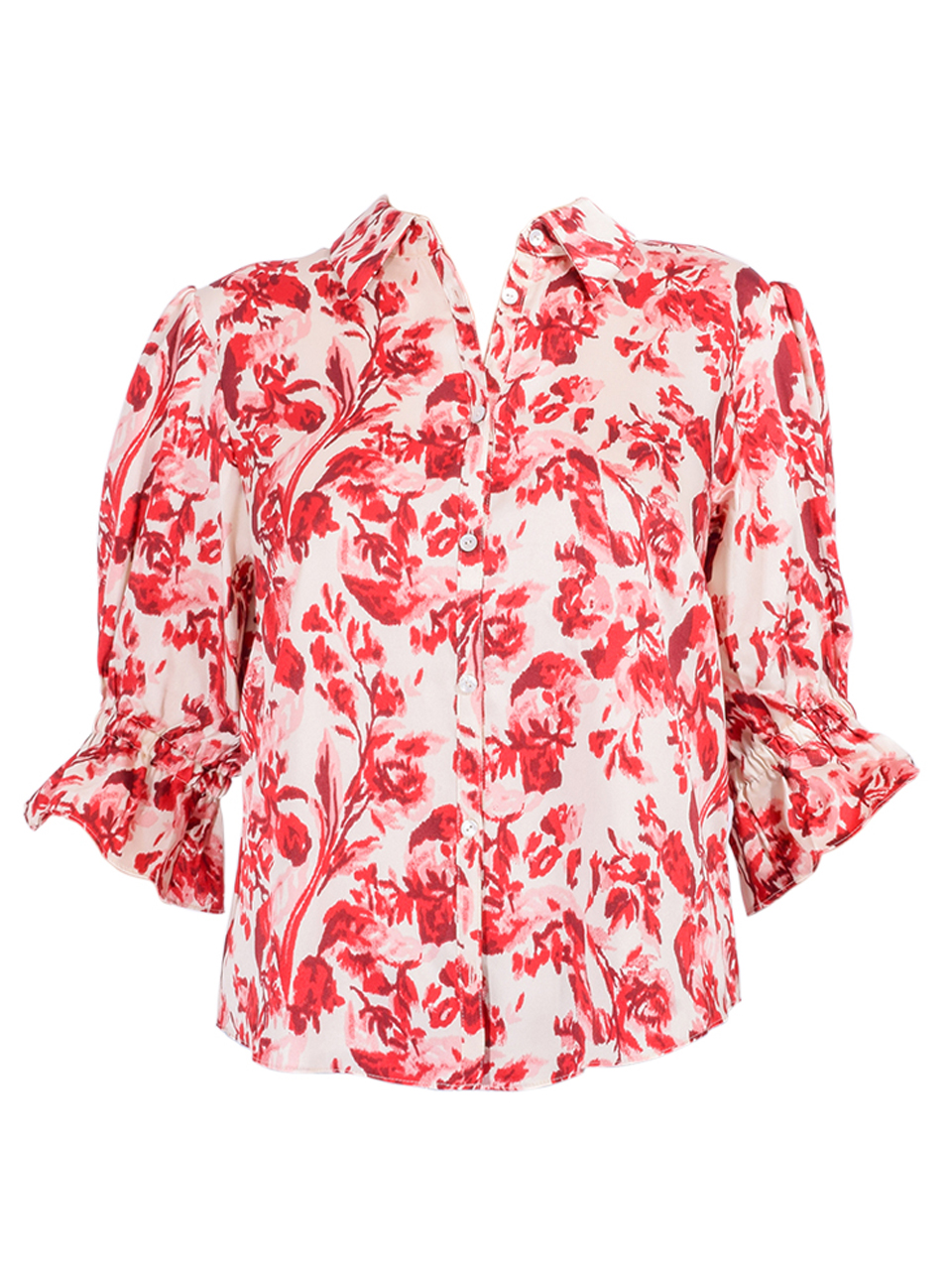 Cinq à Sept Fiona Floral Top in Cherry Rose Multi


