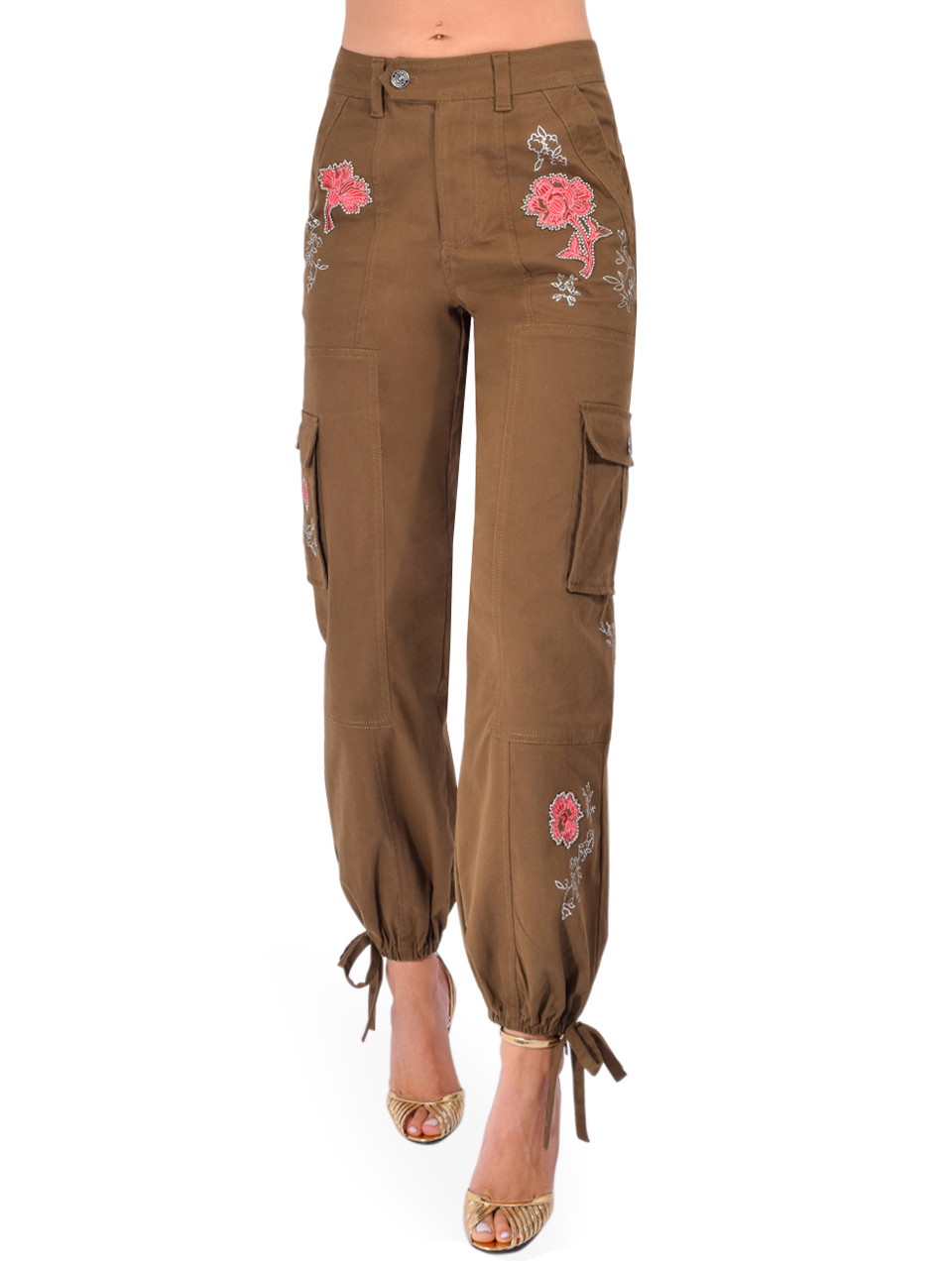 Cinq à Sept Desert Rose Zola Pant in Dark Olive Multi Front View 