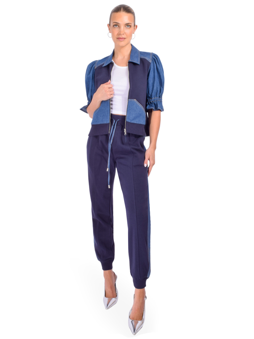 Cinq à Sept Susan Jacket in Ruisseau Navy Full Outfit 