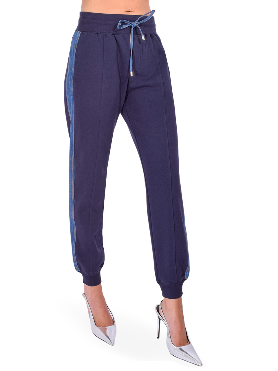 Cinq à Sept Susan Pant in Ruisseau Navy Side View 