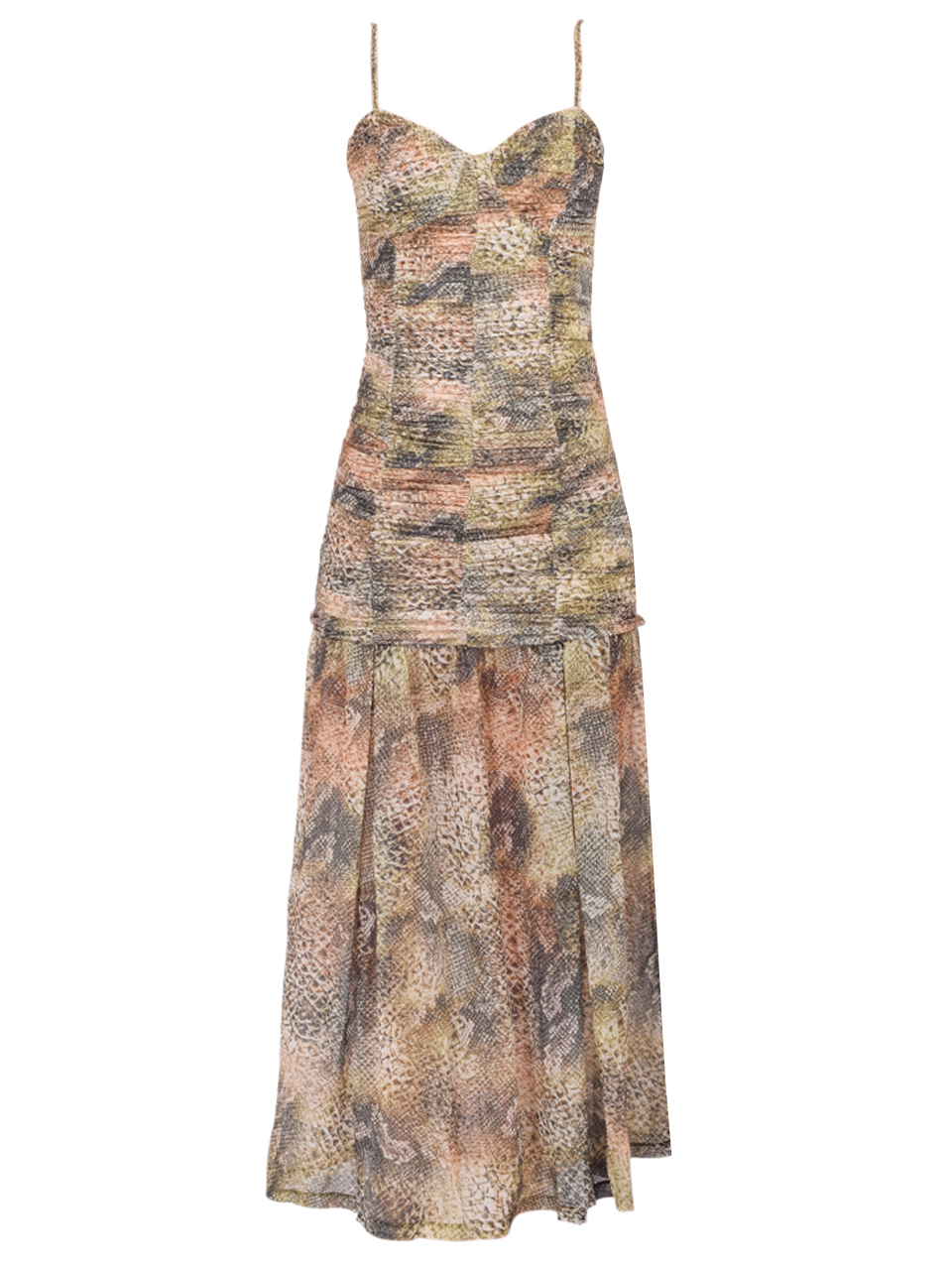 GESTUZ Snira Maxi Dress in Green Multi Product Shot 

