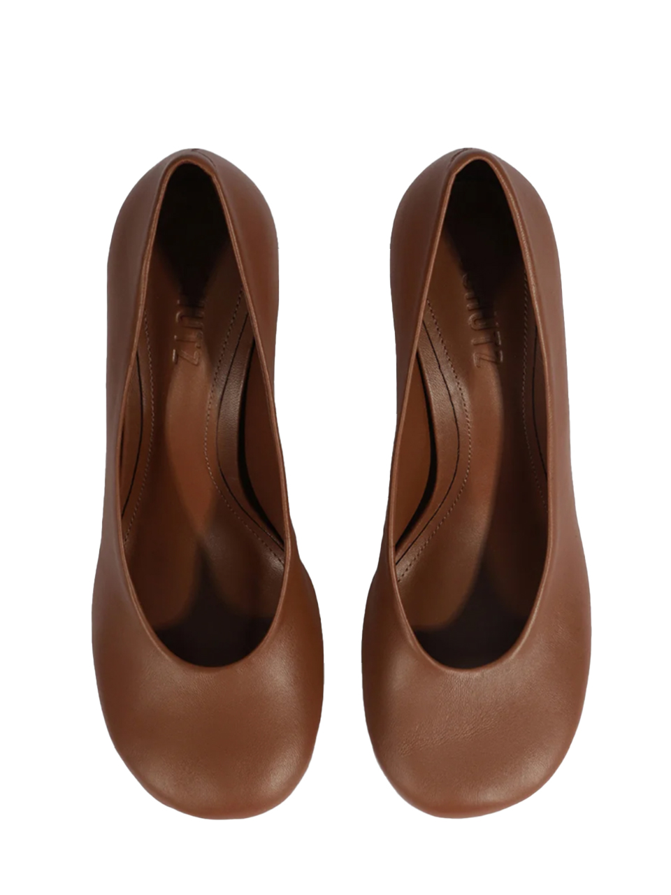 SCHUTZ Brigitte Leather Pump in Root Brown View from the Top

