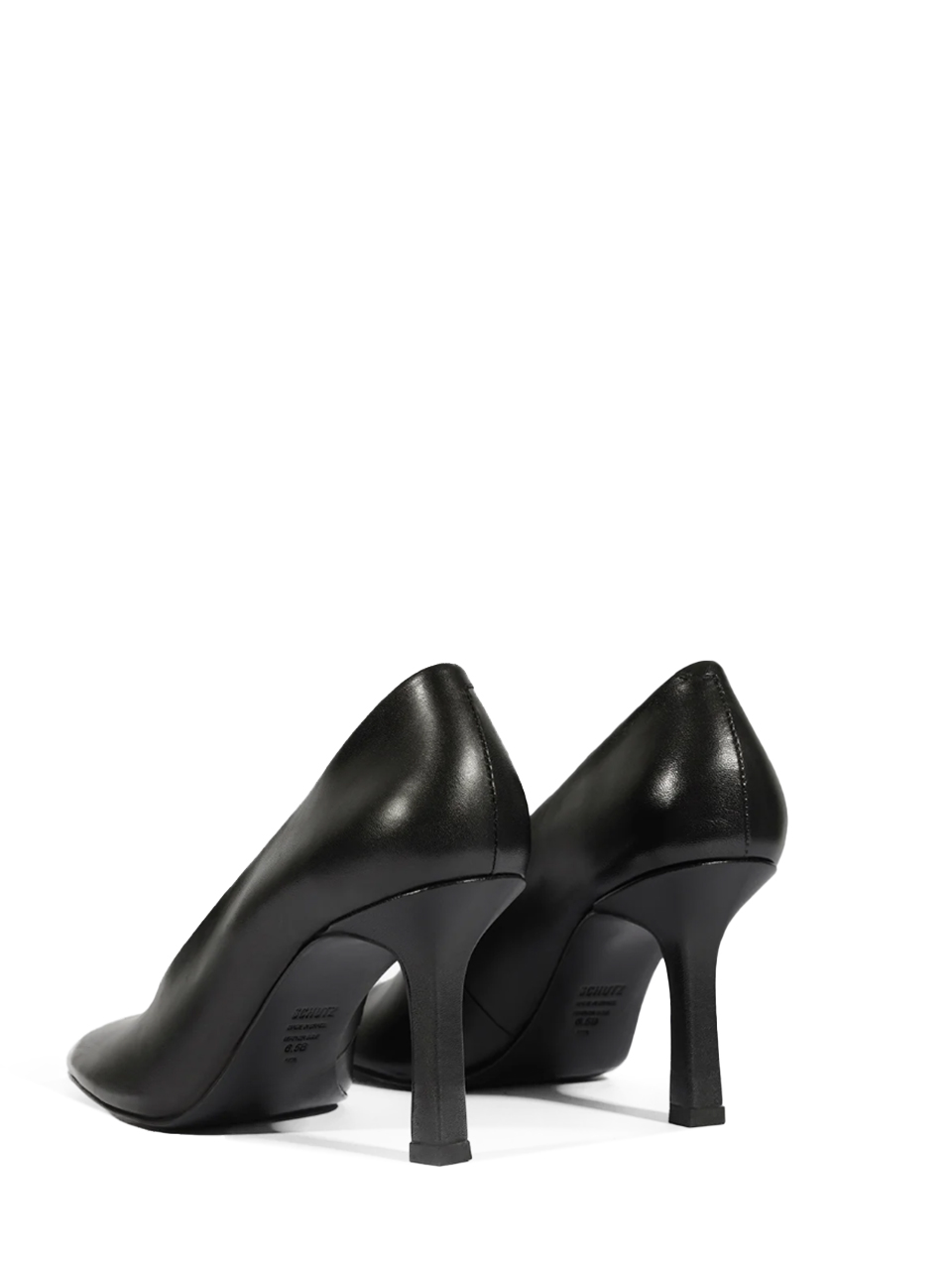 SCHUTZ Brigitte Leather Pump in Black Back View 