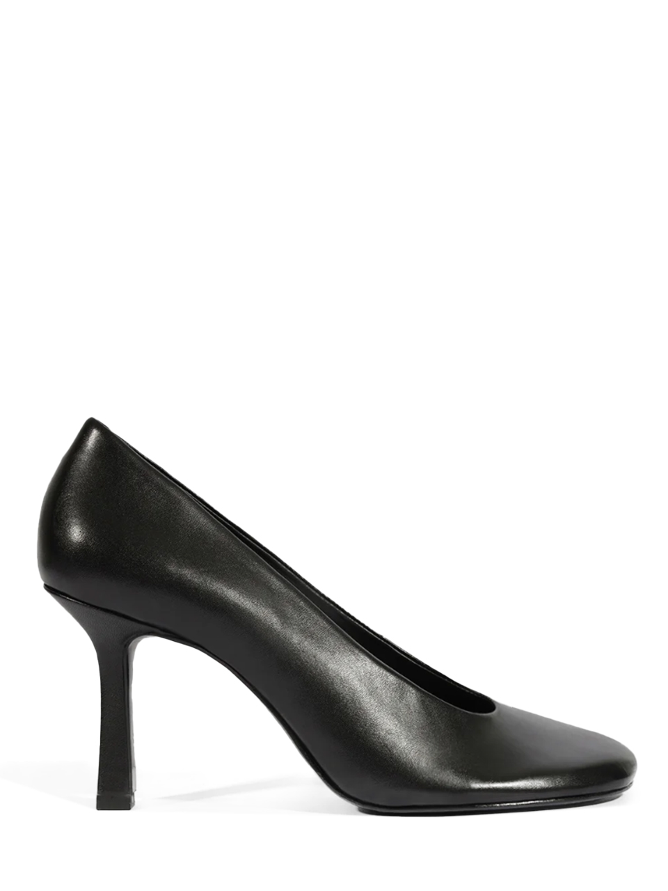 SCHUTZ Brigitte Leather Pump in Black Side View 