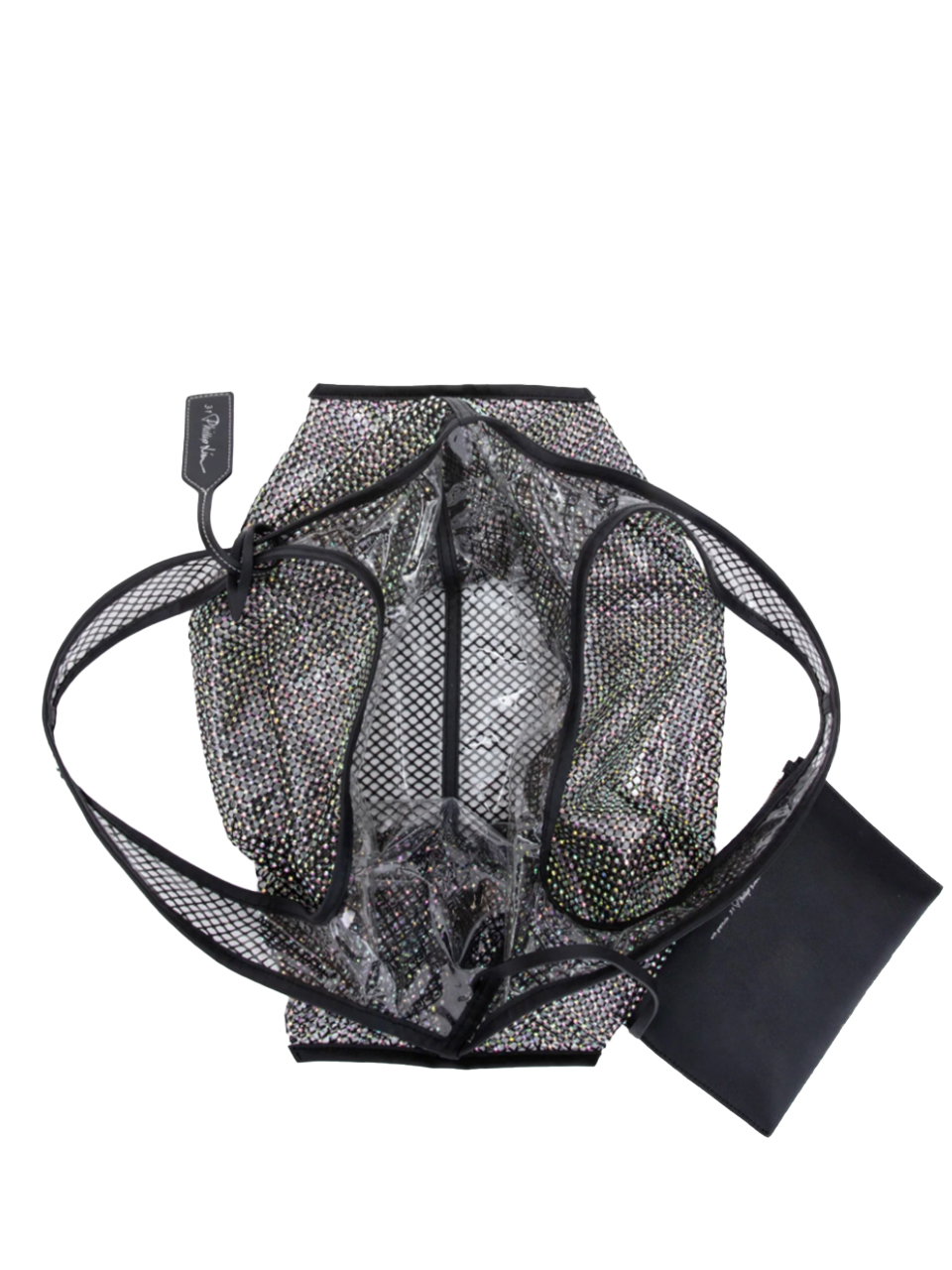 3.1 Phillip Lim Crystal Embellished Mesh Market Tote in Black

