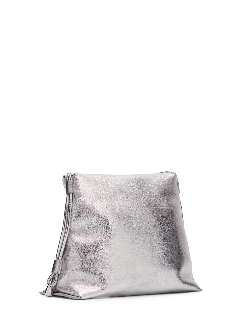 3.1 Phillip Lim ID Petite Soft Metallic Leather Shoulder Bag in Silver Back View 1
