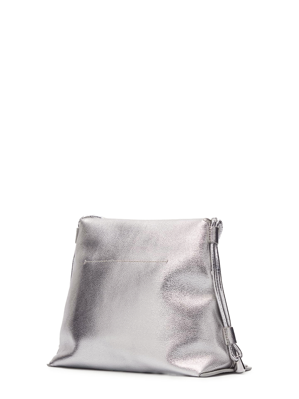 3.1 Phillip Lim ID Petite Soft Metallic Leather Shoulder Bag in Silver Back View 2