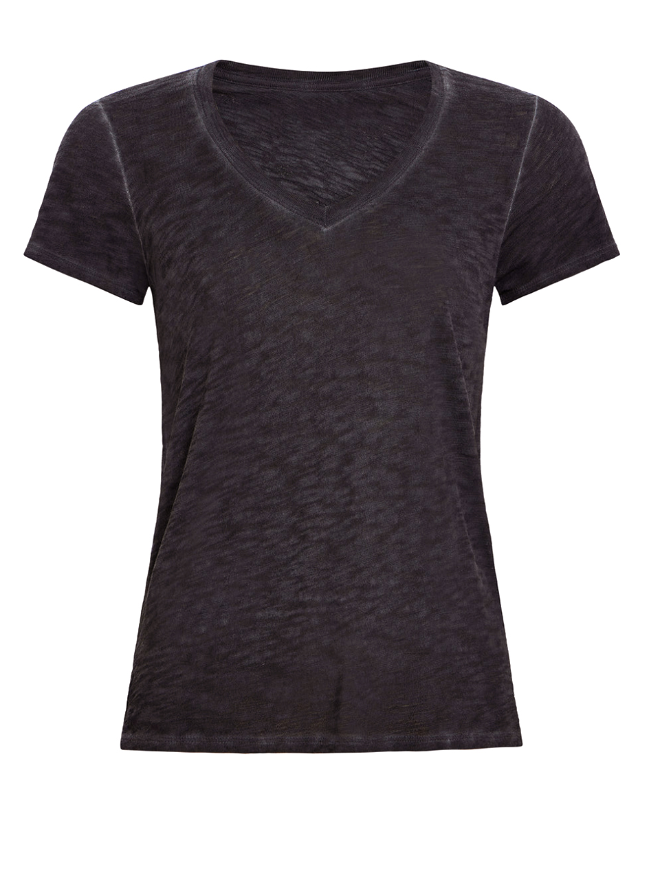 ATM Slub Jersey Schoolboy V‑Neck Tee in Black Sublime Product Shot 