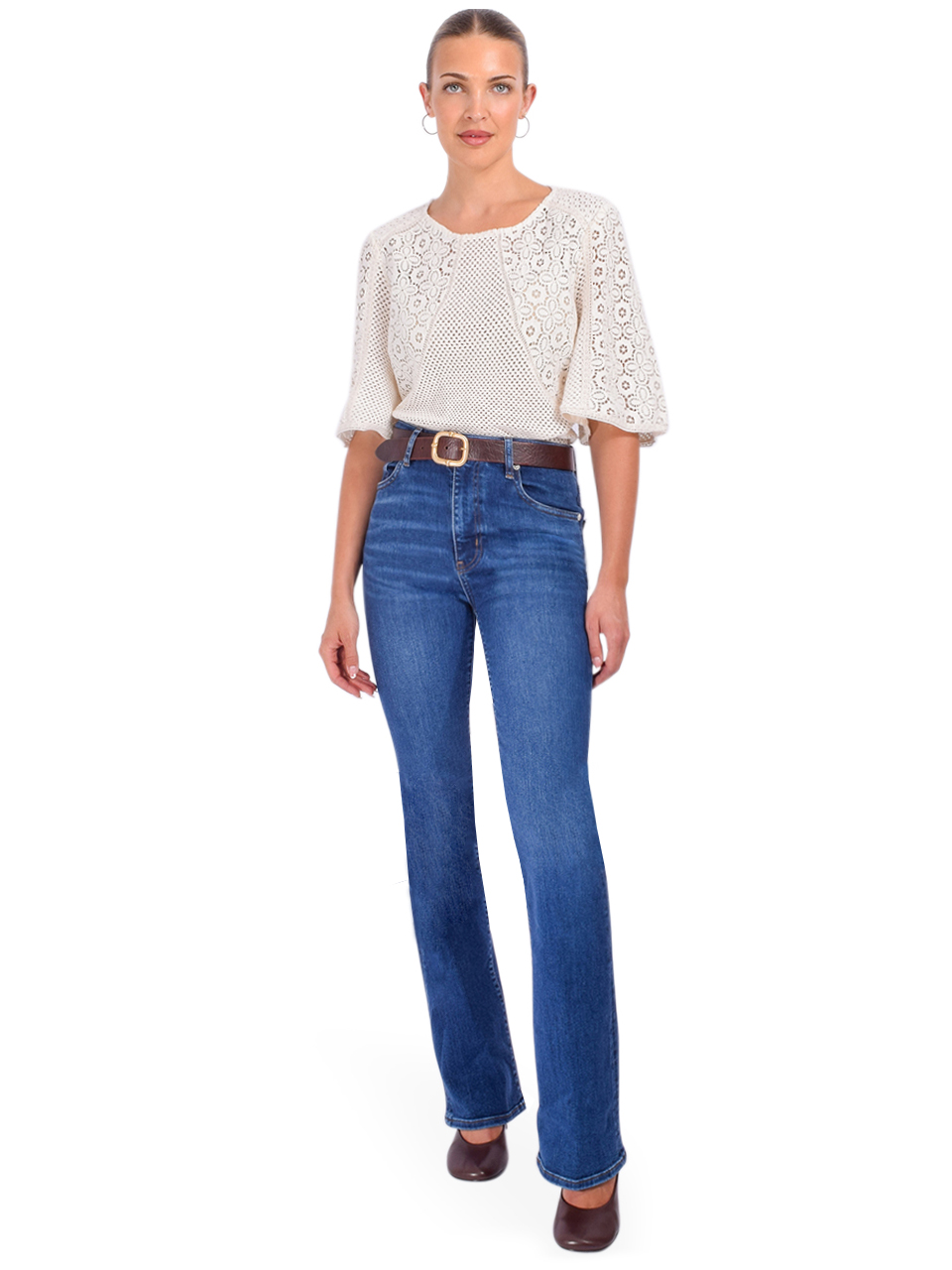 BA&SH Marlow Top in Ecru Full Outfit 