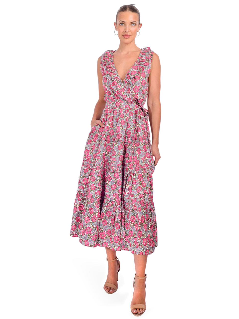 LOVE THE LABEL Remy Sleeveless Maxi Dress in Millie Francesca Liberty Print Front View 2
