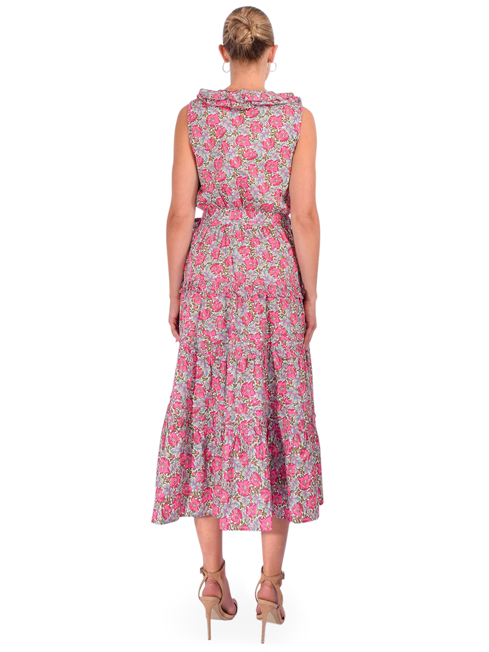 LOVE THE LABEL Remy Sleeveless Maxi Dress in Millie Francesca Liberty Print Back View 