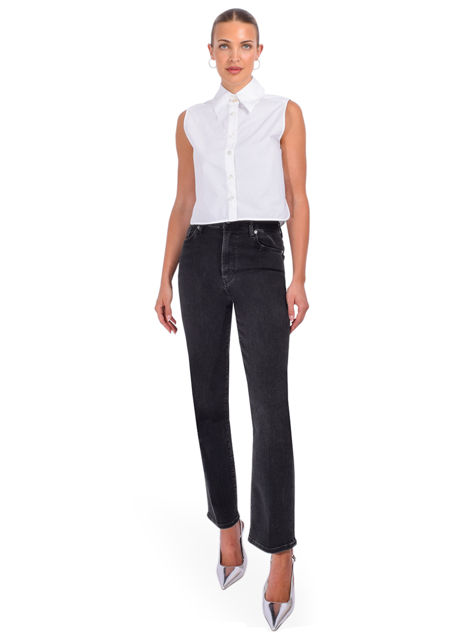 FRAME Le Sleek Straight in Black Full Outfit 