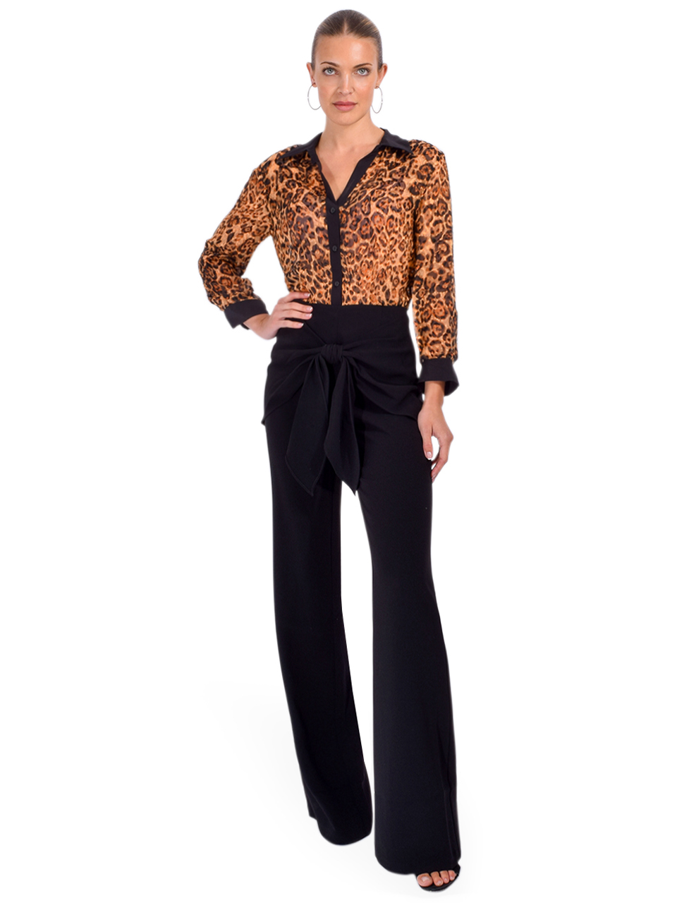 MILLY Quincy Burnout Jacquard Blouse Full Outfit 

