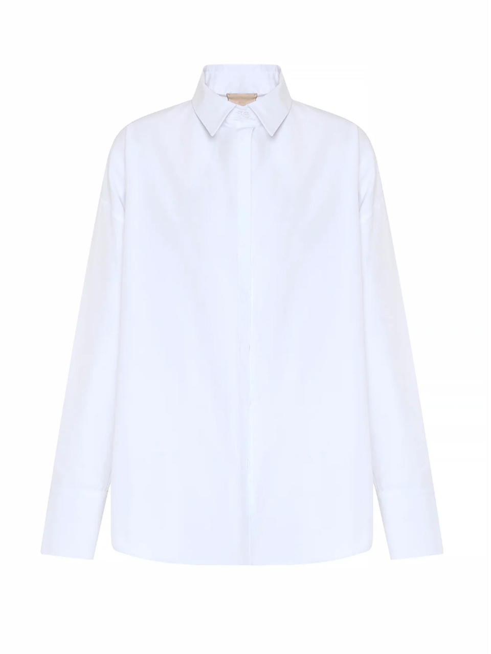 THEO Echo Leopard Print Back Banker Shirt in White Product Shot Front 