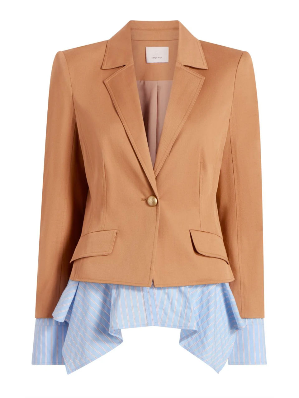 Cinq A Sept Shilo Jacket in Brown Sandstone/Light Bluebell Product Shot 