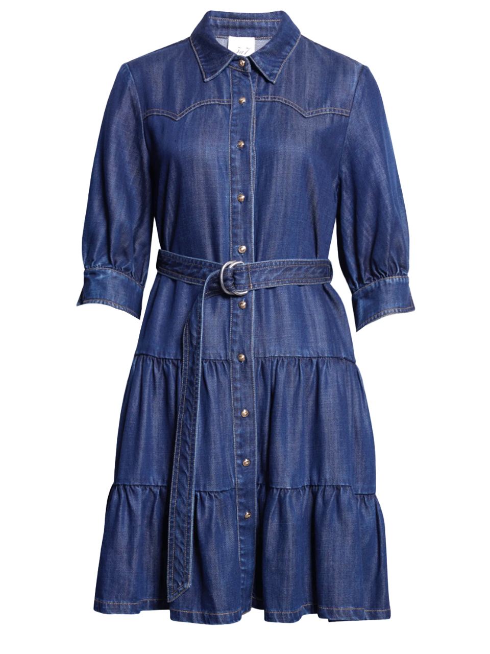 Cinq à Sept Ophelia Denim Mini Dress in Blue Product Shot 