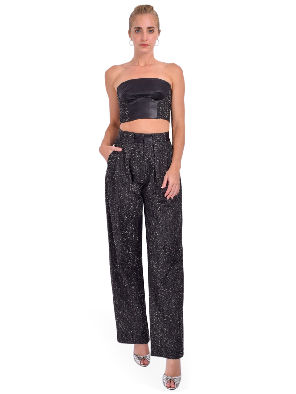 Sabina Musayev Bree Bustier Top in Black Multi