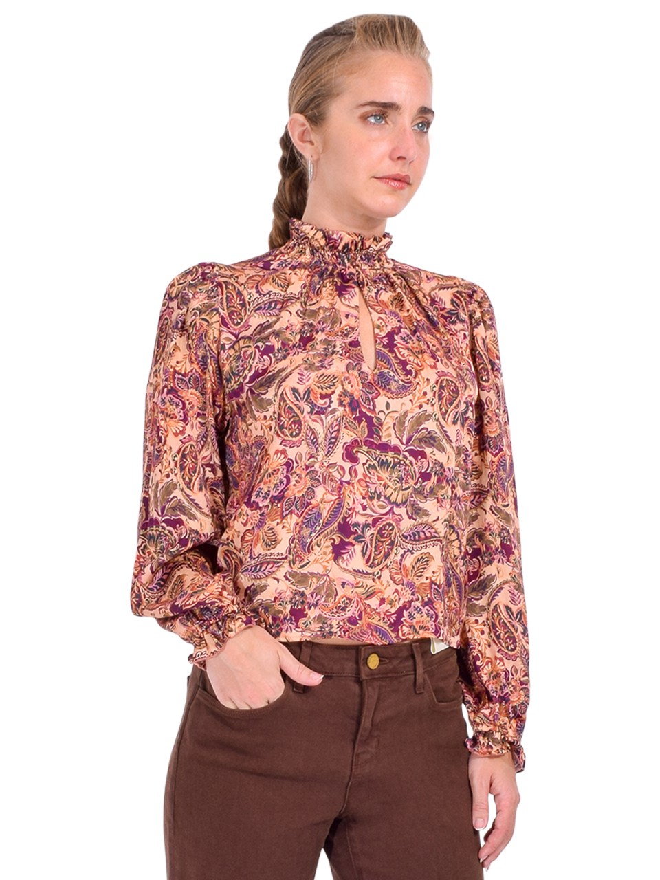 Drew Yumi Top in Berry Multi Side View 