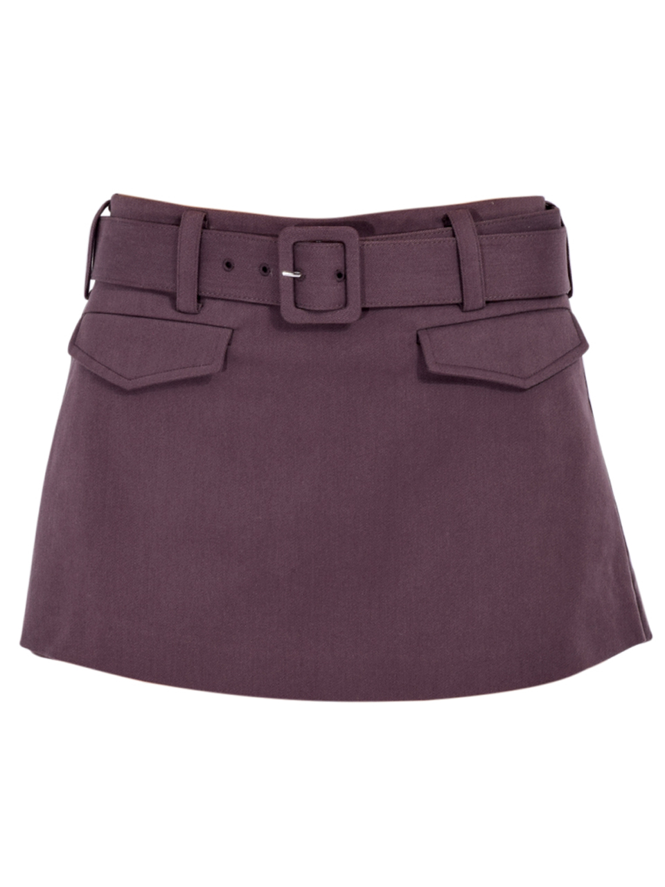 SELF-PORTRAIT Cotton Mini Skort in Brown Product Shot 