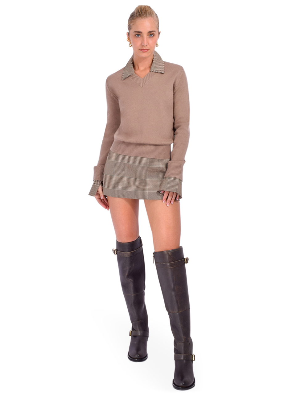 SER.O.YA Valkiria Mini Skort in British Plaid Full Outfit 