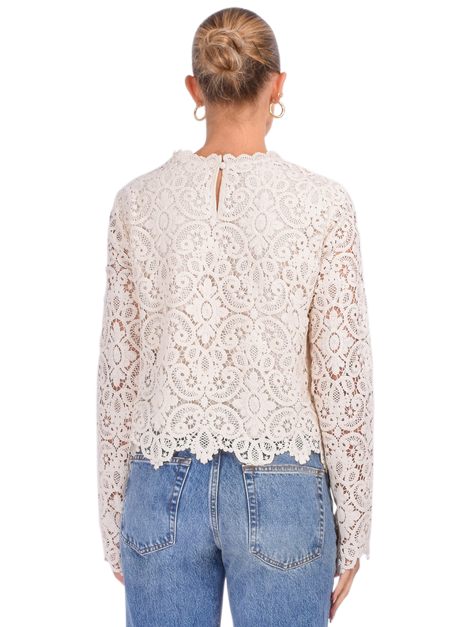 The New Society Lara Woman Blouse in Moonlight White Back View 