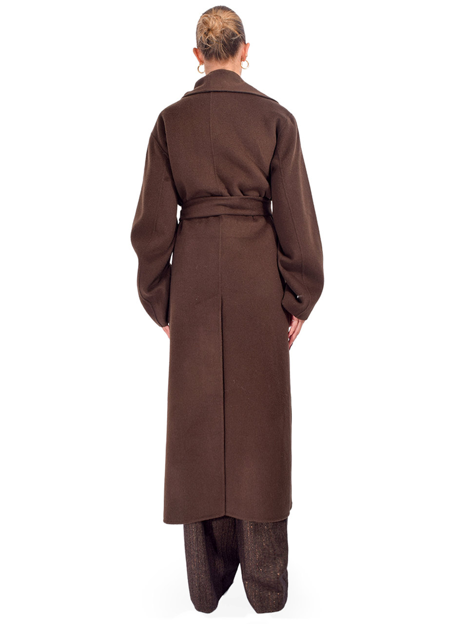 SER.O.YA Mavis Wool Coat in Slate Brown Back View 