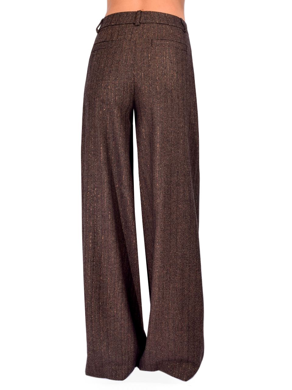 L'AGENCE Allanah Pinstriped Trouser in Bronze Back View 