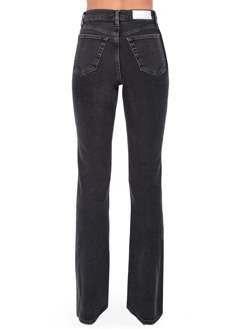 RE/DONE Comfort Stretch 70's Bootcut Jeans in Back to Black Back View 