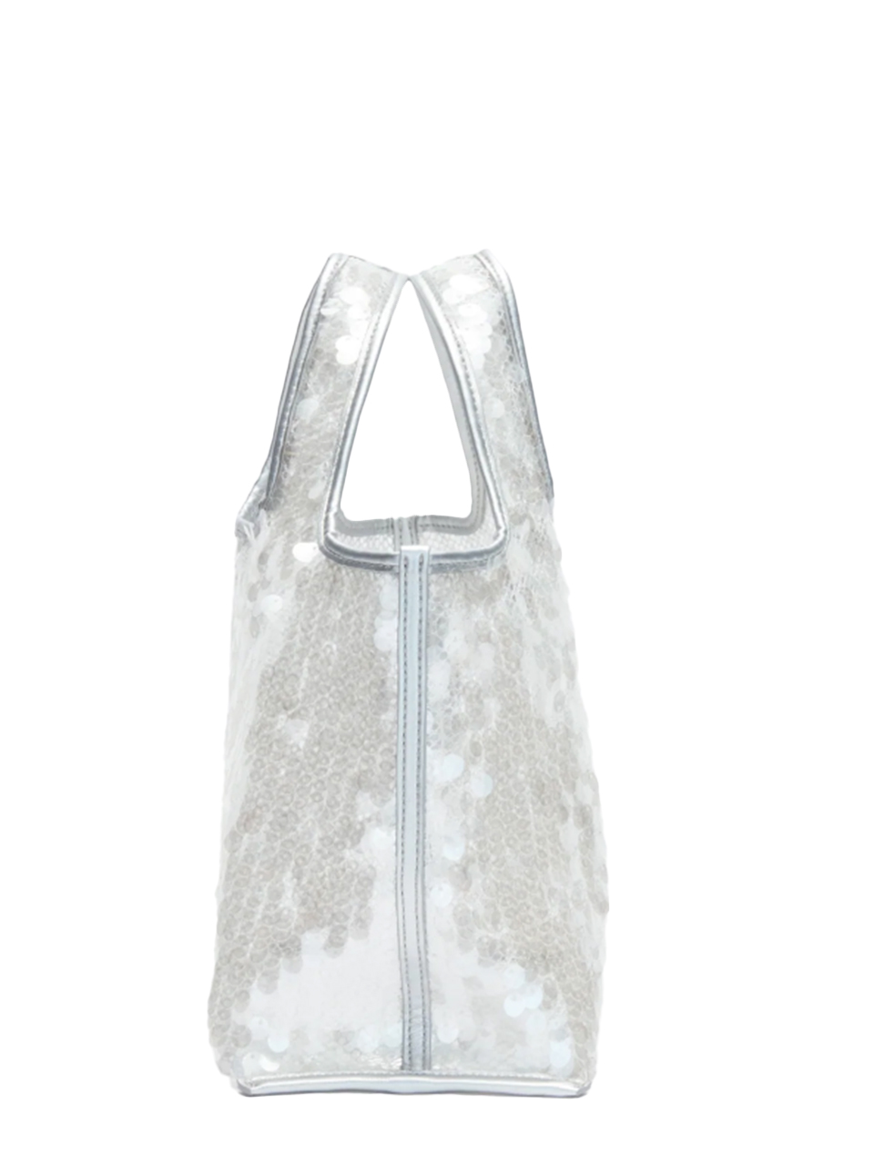 3.1 PHILLIP LIM Mesh Sequin Mini Market Tote in Silver Side View 