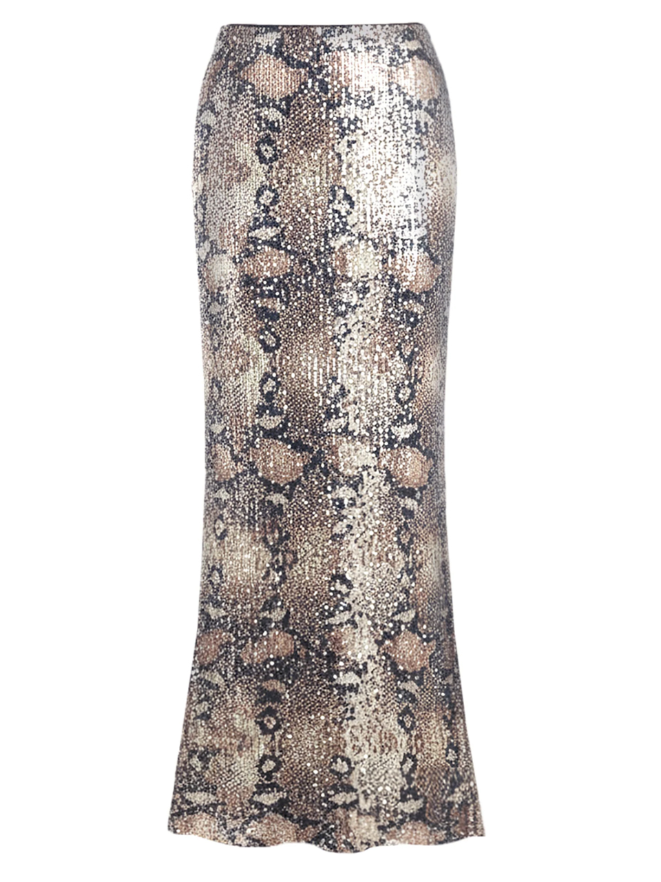 LE SUPERBE Desert Gloss Snake Maxi Slip Skirt