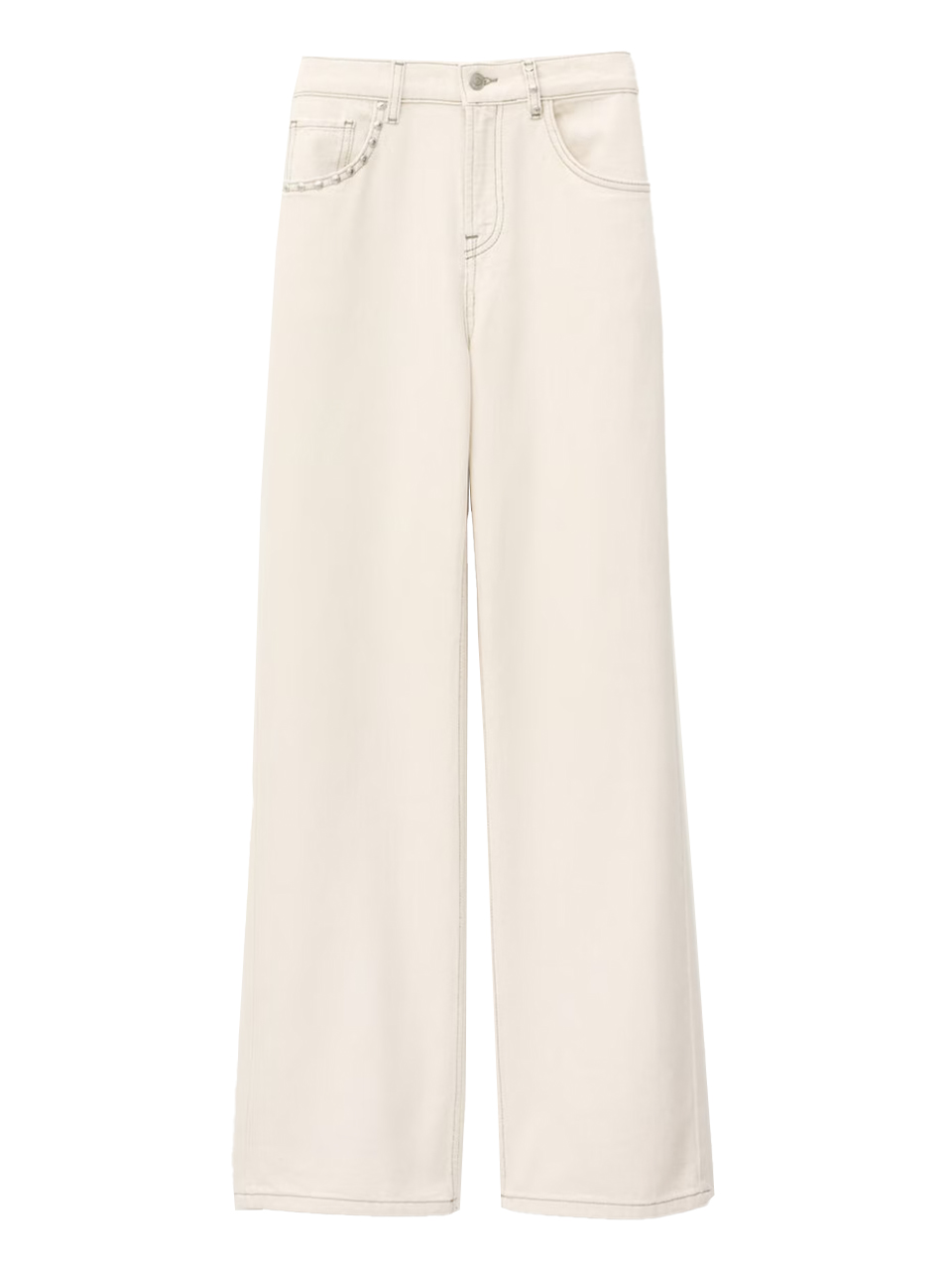 BA&SH Stunner Jeans in Cream Product Shot 