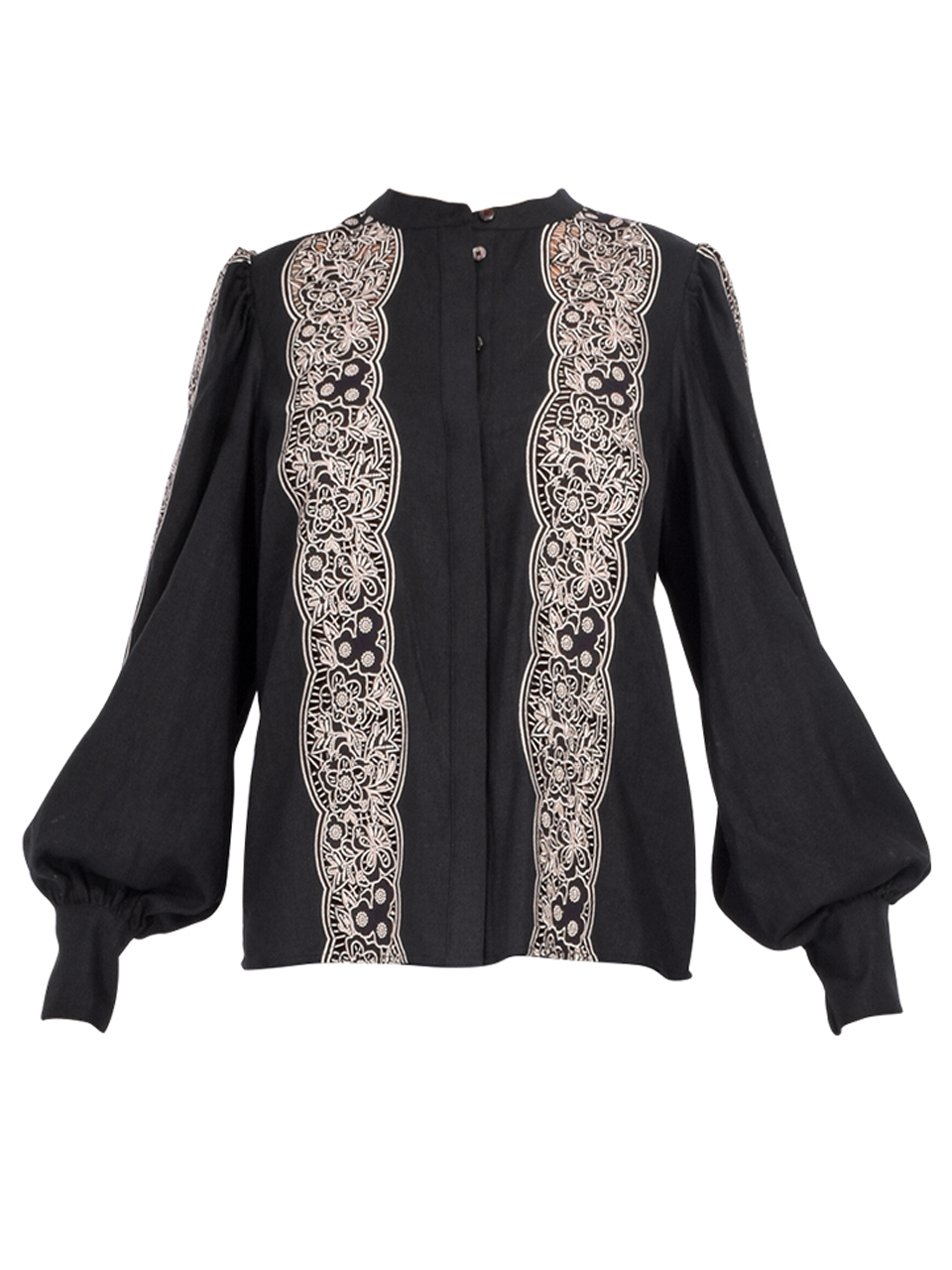 Christy Lynn Riley Embroidered Top in Black Product Shot 