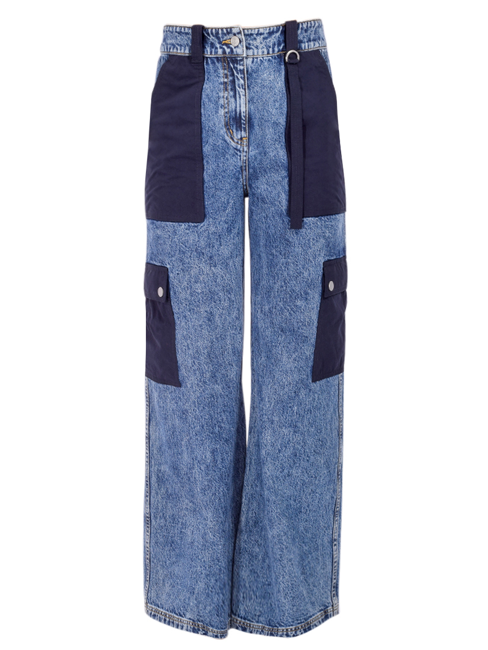 3.1 Phillip Lim Denim Combo Carpenter Pant in Medium Blue Product Shot 