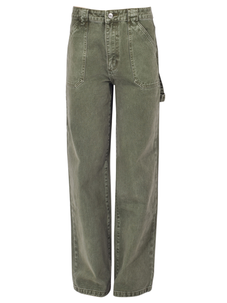 SER.O.YA Angelique Denim Pant in Grove Green Product Shot 