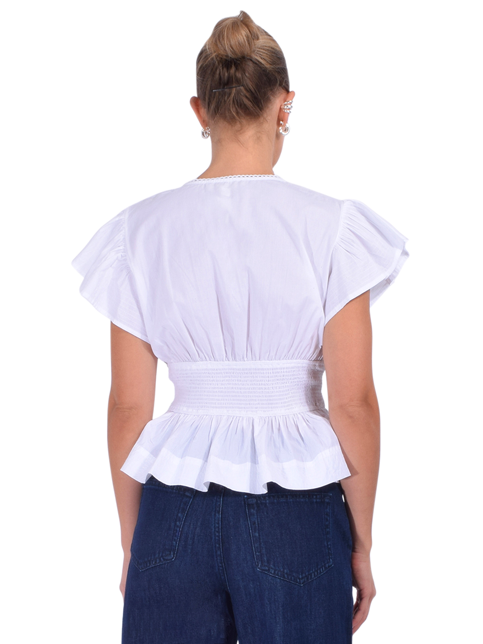 LOVE THE LABEL Madelyn Top in White Back View 