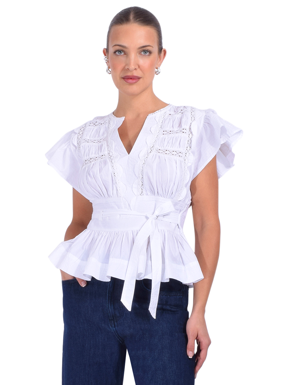 LOVE THE LABEL Madelyn Top in White Front View 