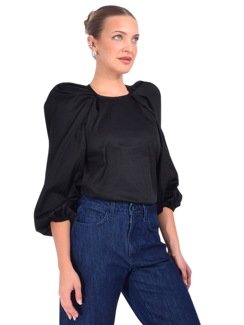 KIKA VARGAS Hitomi Top in Black Side View 