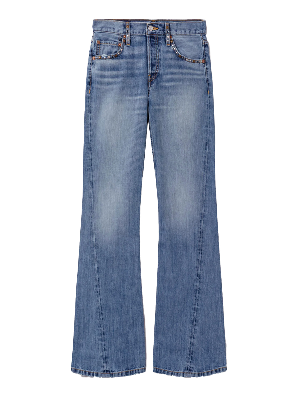 RE/DONE Twisted Mid Rise Bootcut in Thunderstruck