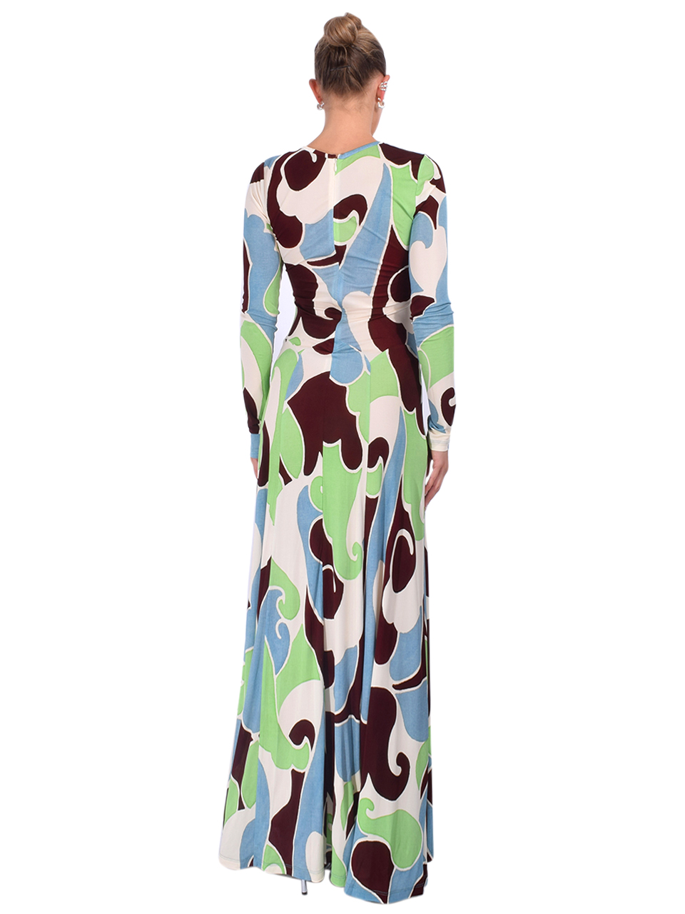 CARA CARA Aspen Dress in Petal Wave Mint Back View 