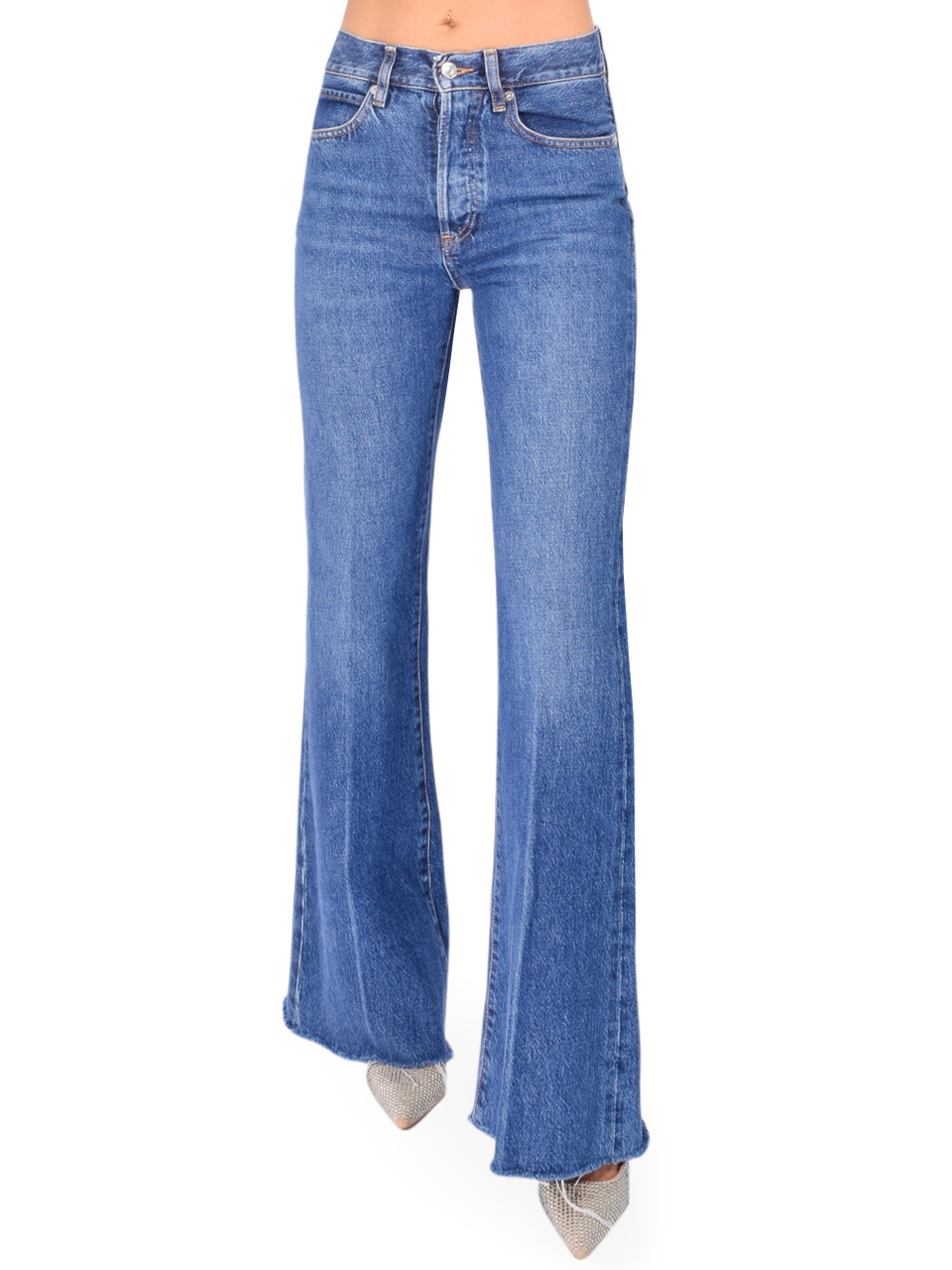 FRAME The Lax Jean in Antidote Blue Front View 