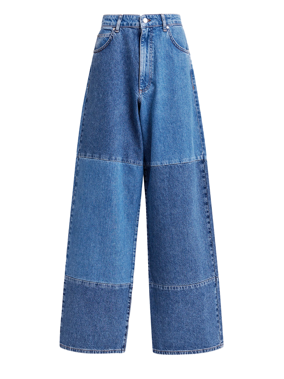 ESSENTIEL ANTWERP Jee Patchwork Jeans in Dark Denim Product Shot 