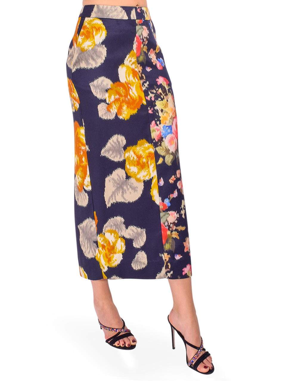 ESSENTIEL ANTWERP Jonsea Midi Pencil Skirt in Floral Multi Side View 