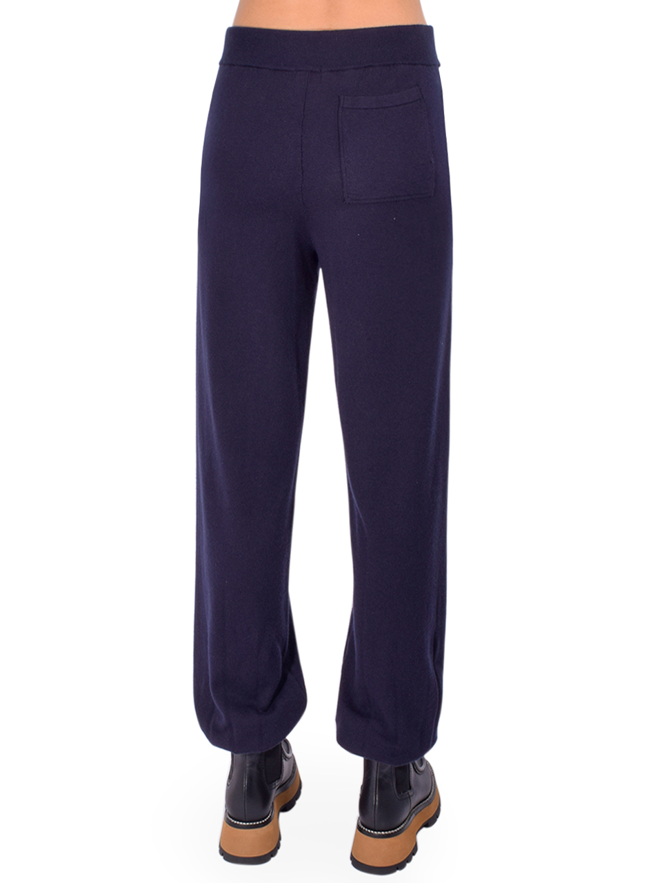 MINNIE ROSE Supima Drawstring Jogger in Navy Back View 

