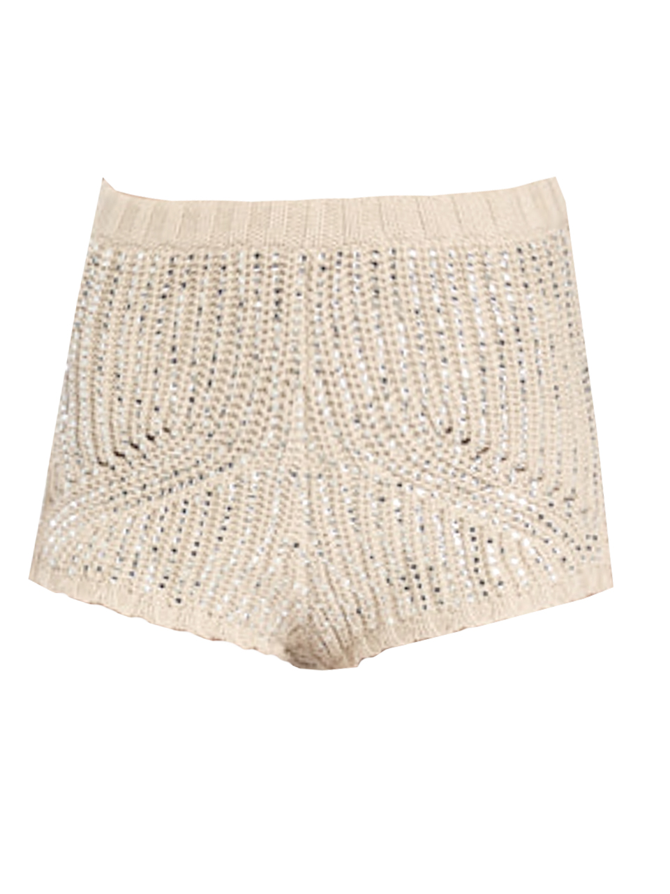 RETROFÊTE Lola Embellished Shorts in Ivory Product Shot 