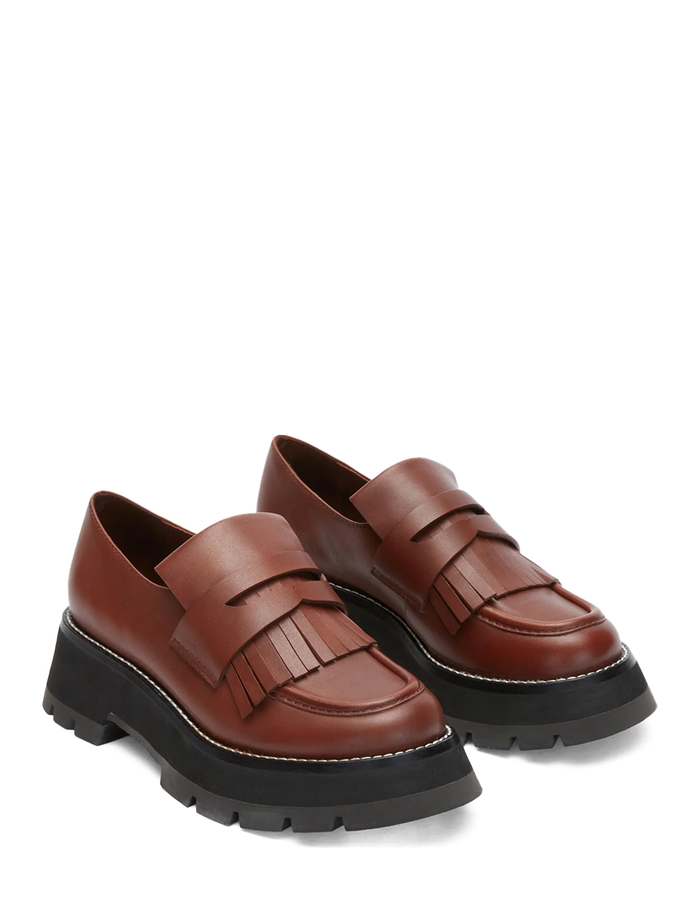 3.1 PHILLIP LIM Kate Tassel Loafer in Brandy Front Side View 