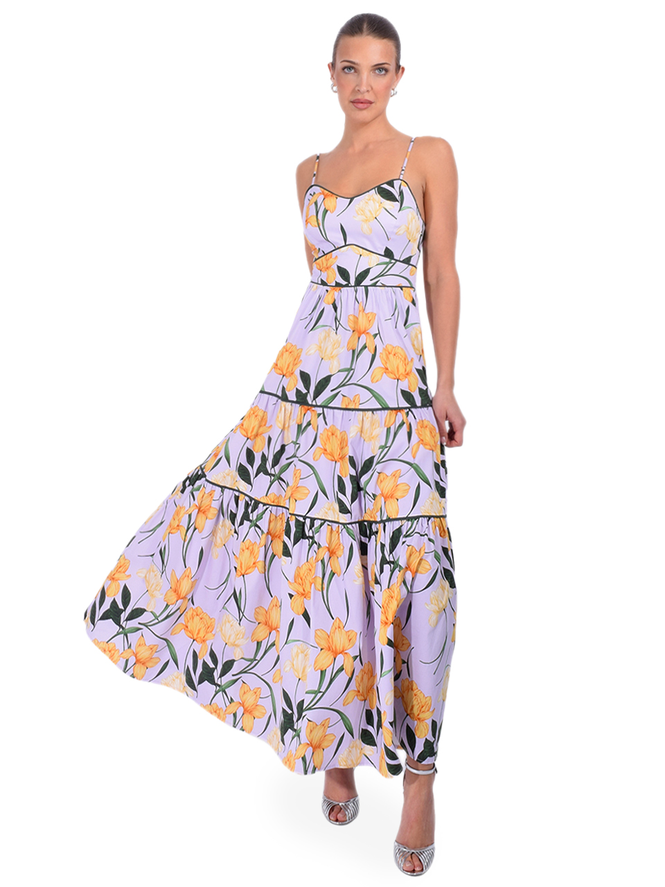 CHRISTY LYNN Saphina Dress in Lilac Florette Front View 2